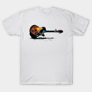 Vintage Retro Guitar Gifts Guitarist Musician Concert Guitar T-Shirt